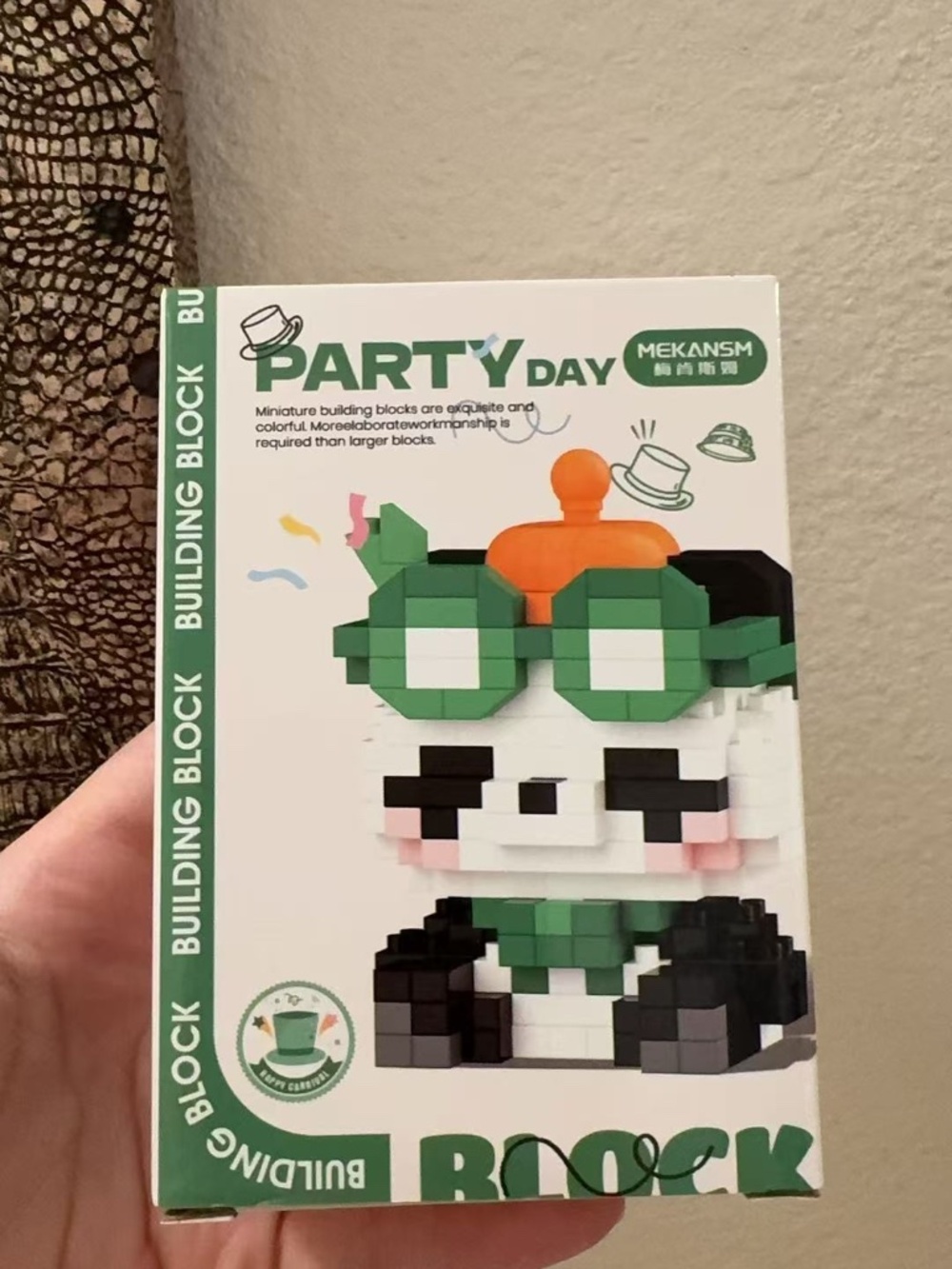 MEKANSM Party Day Glasses Panda Miniature Building Block Set NIB-Green